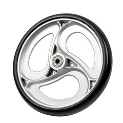 Wealrit 2 Pcs Wheels Replacement for Wheelchairs Solid 8 Inch 8 Inch, Silver