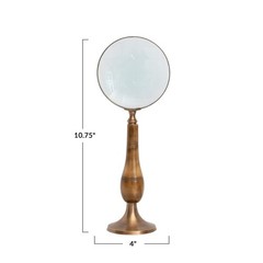 Creative Co-Op Vintage Brass And Bone Magnifying Glass Multicolor Df7472