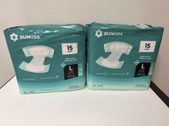 Pack Of 2 Sunkiss Incontinence Briefs Large 35-44″ Maximum Absorbency 15 Count