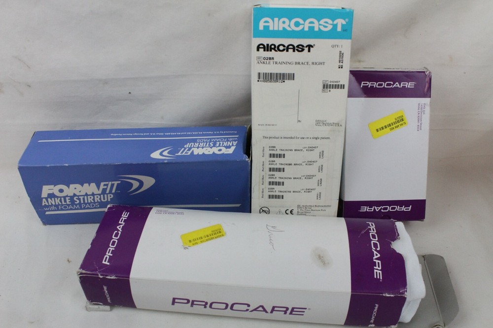 4 NEW NIB Ankle Aircast Ankle Stirrup 4-Panel Binder Deluxe Arm Sling Procare
