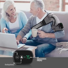 Electric Heated Shoulder Massager With Vibration Massage Brace Joint Pain Relief