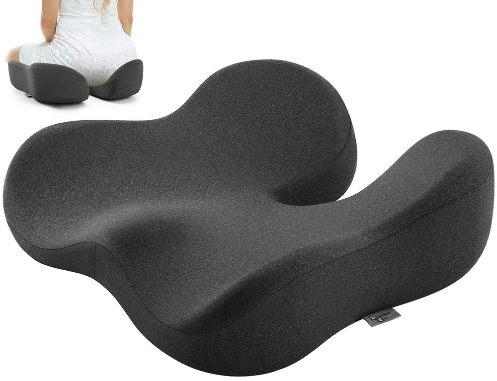 Seat Cushion for Tailbone & Sciatica Pain 18.5 x 16.5 x 5.8 inches, Gray