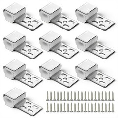 Ezymivs 10 PCS Couch Spring Clips, 15.7″x8.6″-10PCS(40Screws), White&silver