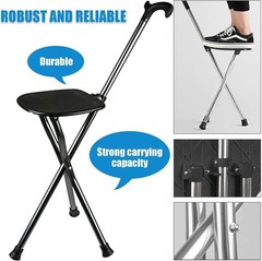Hold 440 lbs Folding Canes with Seat Walking Stick Height Adjustment Cane Seat