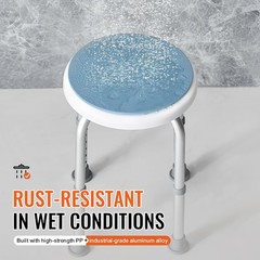 Lightweight Shower Seat with Non-Slip Feet, 360° Swivel, Up to 300 lbs Capacity
