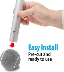 AMP Top Glides Precut Walker Glides Gray Tennis Ball Feet Caps for Walkers 2 Pck