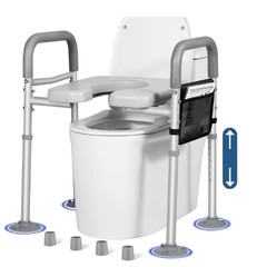 TESOBI Raised Toilet Seat Without Bucket 500lb 7 Height Adjustable