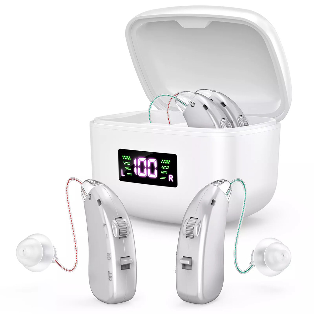 Rechargeable Digital LCD Sound Hearing Aids Voice Enhancer Amplifier for Seniors