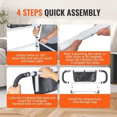 SVOPES Bed Rails for Elderly, 180 Foldable, 450 LBS Capacity, Senior Safety