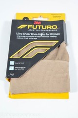 Futuro Lifestyle Ultra Sheer Knee Highs for Women MODERATE – LARGE NUDE 71061EN