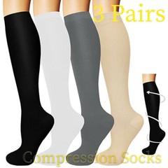 20-30 mmHg Moderate Compression Socks Leg Calf Relief 3x Closed Toe Stockings US
