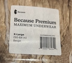 Because Premium Maximum Underwear X-Large (50-64) Beige 10 CT