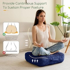 Machine Washable Corduroy Floor Cushion Extra Thick Foam Support Kids Adults New