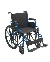 Blue Streak Wheelchair with Flip Back Desk Arms, 18 in. Seat and Swing Away