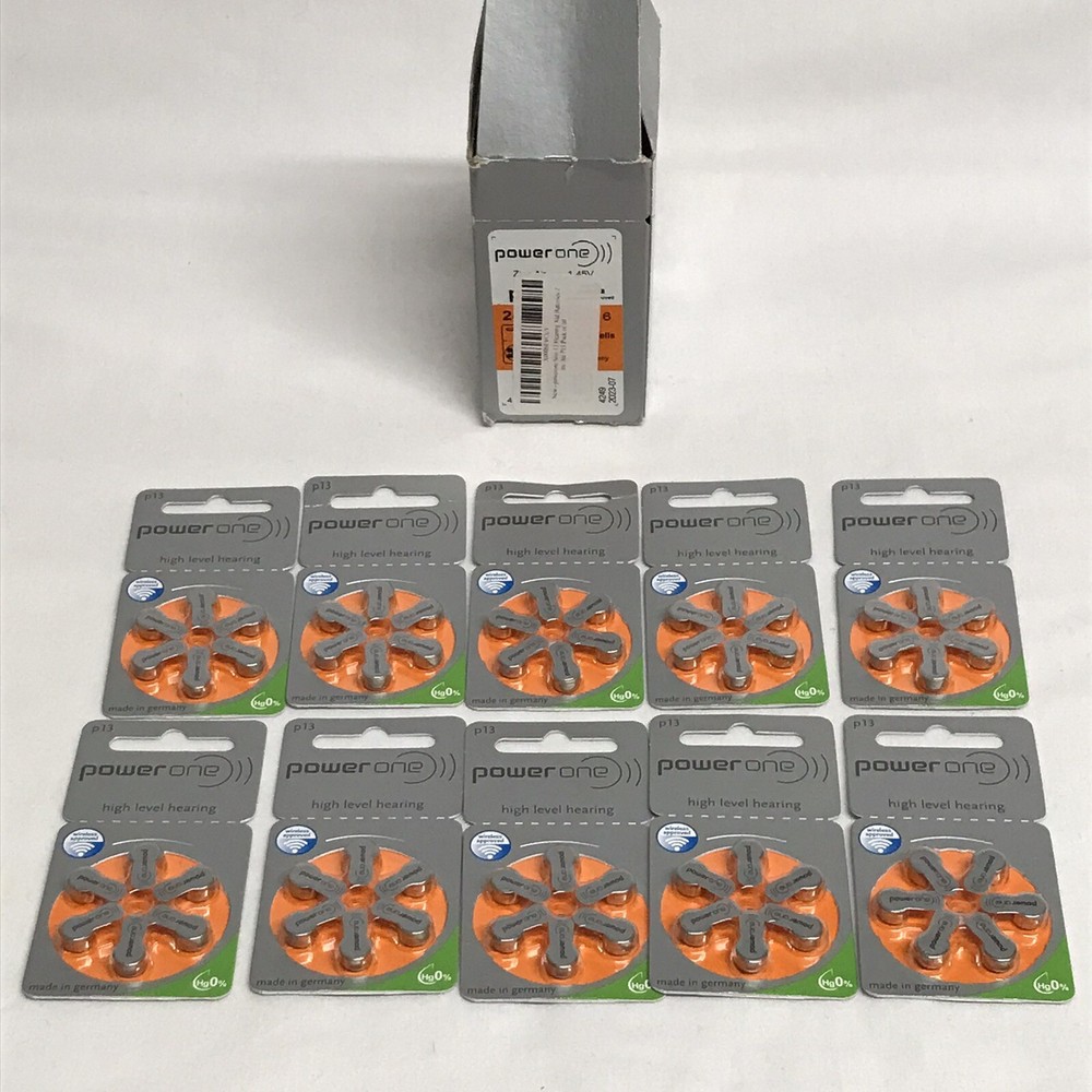 60 Power One Varta 13 PR48 Hearing Aid Batteries 1.45V Zinc Air EXP 07/2023 NEW