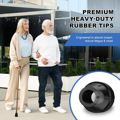 New Cane Tips 7/8 Inch 2 Pack Non-Slip Rubber Tips Canes Crutches Walking Sticks