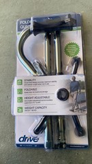 FOLDING CAN REVERSIBLE QUAD BASE RIGHT & LEFT HANDED 300 LBS – BRAND NEW