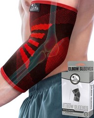 Nordic Lifting Elbow Compression Sleeves (1 Pair) – Small, Inferno Red