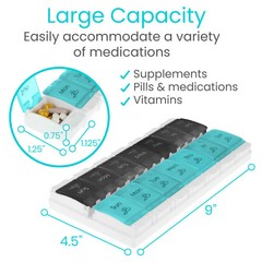 Weekly AM/PM Push Button Pill Planner