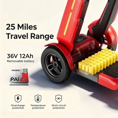 4 Wheel Folding Mobility Scooter Electric Power Wheelchairs Long Range 25/40Mile