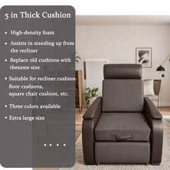 Recliner Cushion for Seniors, 20″x20″x5″ Thick High-Density Foam Booster Seat Pa