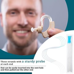 200 Count Hearing Aid Cleaning Kit – Gentle Brush, Effective Earbud Cleaner, Acc