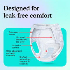 Because Overnight Absorbency Pull Ups Adult Incontinence Underwear L 20 Ct