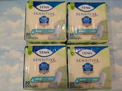 LOT (4) TENA SENSITIVE CARE 5IN1 INCONTINENCE PADS MODERATE ABSORBENCY 20 CNT EA