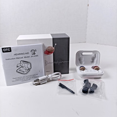 Oricle JH-A490 OTC Hearing Aids Rechargeable Pair NIOB Black Ear Tips