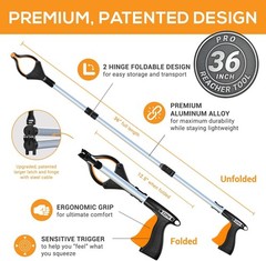 Pro 36″ Flexible Folding Grabber Tool for Elderly + Magnets, Reacher for Disa…