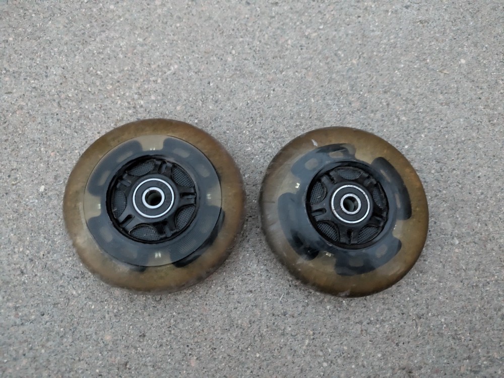 Four Color Lighted Wheelchair 4″x1″ Front Caster Pair for Quickie Tilite W26