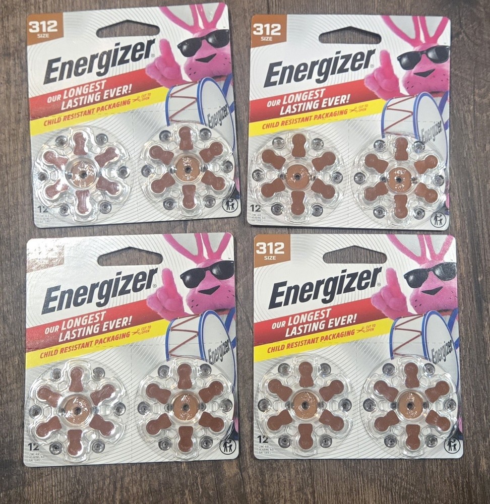 *48 Count* Four 12-packs ENERGIZER 312 1.45V Hearing Aid Battery Exp 4/2029