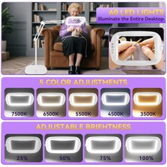 Hqgzql 30X 10X Extra Large Floor Magnifying Glass Light And Stand7-Inch