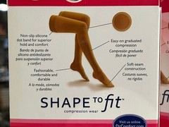 Shape to Fit 15-20mmHg Sheer Thigh High Compression Stocking w/ stay up dots