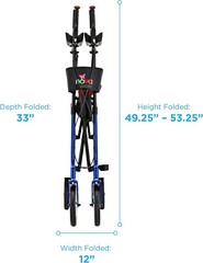 NOVA Phoenix Rise UP Rollator, Upright Walker w/Padded Forearm, BLUE – OPEN BOX!