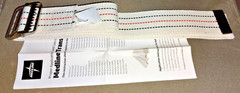 60 in GAIT BELT MEDLINE IN ORIG PKG UNUSED WHITE RED BLUE W/INSTRUCTIONS LIFTING