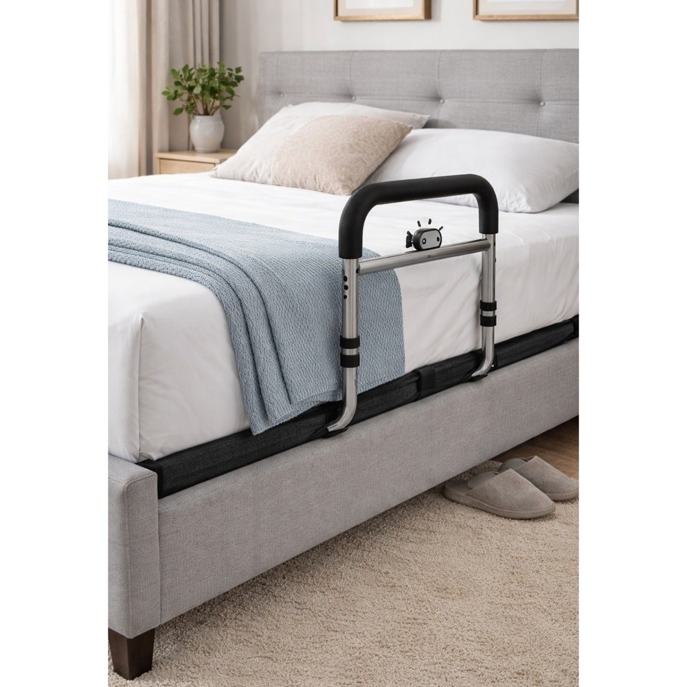 ADERI Bed Assist Rail w/ Night Light – Adjustable Safety Rail for Elderly 400 lb