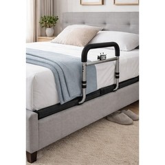 ADERI Bed Assist Rail w/ Night Light – Adjustable Safety Rail for Elderly 400 lb