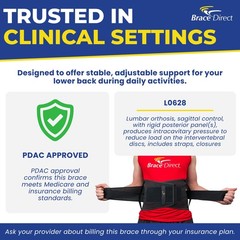 Brace Direct Core Lumbar Support Back Brace for Lower Back Pain L0628