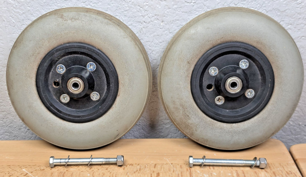 Set of 2 OEM Hoveround MPV5 MPV4 Teknique Solid Caster Wheels 200×500 w/ screws