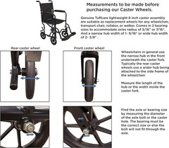High-Quality 8″ Caster Wheel with Solid Rubber Tire for Wheelchairs & Rollators