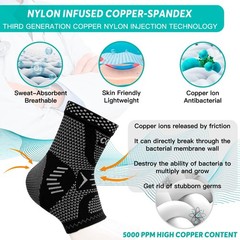 INDEEMAX Ankle Brace for Sprained X-Large, Copper-Silver Black