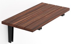 Wall Mounted Folding Shower Bench, Hidden Handmade Teak Wood Floating Seat