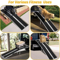 6/7/8/9/10 ft Folding Aluminum Wheelchair Ramp Mobility Ramp w/ Non-Skid Surface