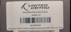 United Ortho 300851-01 Step-Thru NōVel Functional Knee Brace, Right Leg, x Small