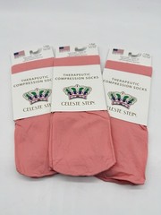 3 Pairs -Celeste Stein Therapeutic Compressions Women’s Socks -Peach