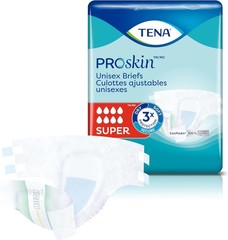 TENA PROskin Super Unisex Adult Briefs Size Large 56 Count (4×14) Open Box