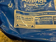 Attends Regular Absorbency Underwear APV40 14 ct size XL (58-68″)
