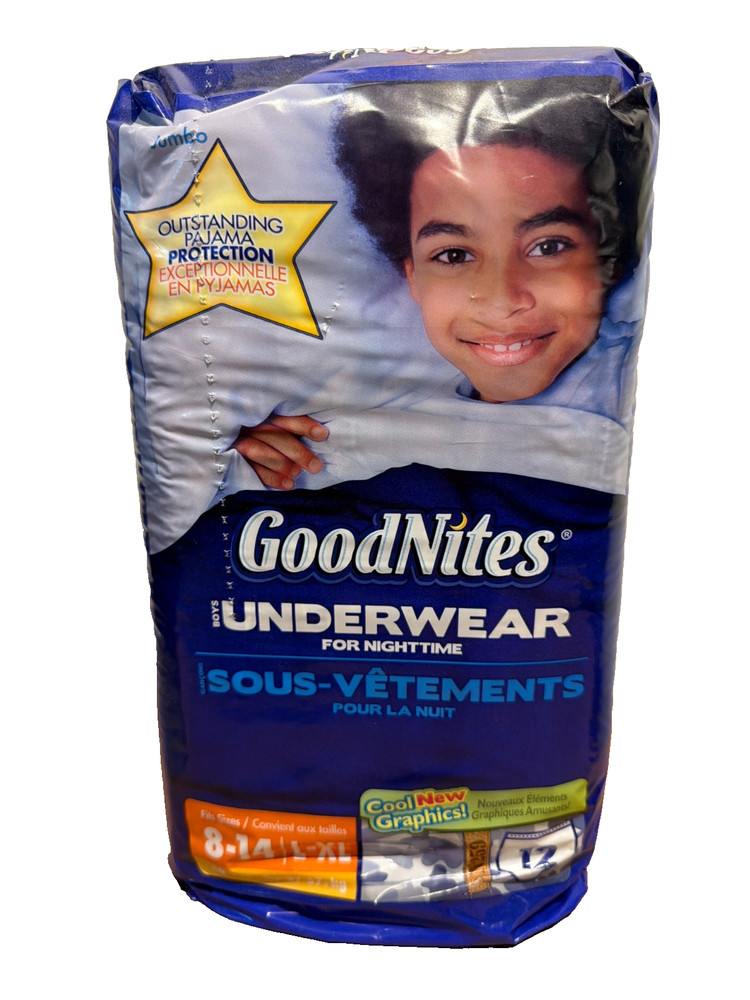 Vintage GoodNites Boys Underwear for Nightime Size L-XL, 12 Count Package
