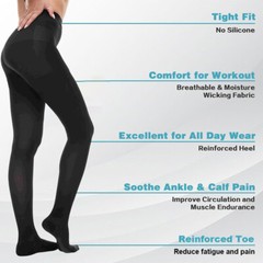 Women Compression Pantyhose Stockings Medical Travel Flight Nurse Edema Varicose